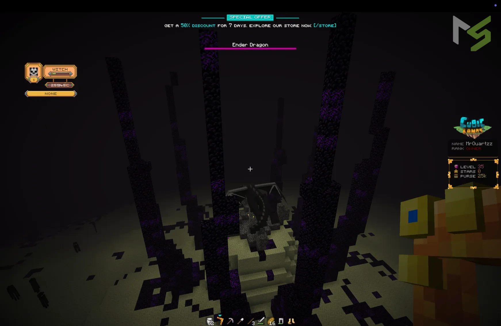 CubicLands Ender Dragon fight