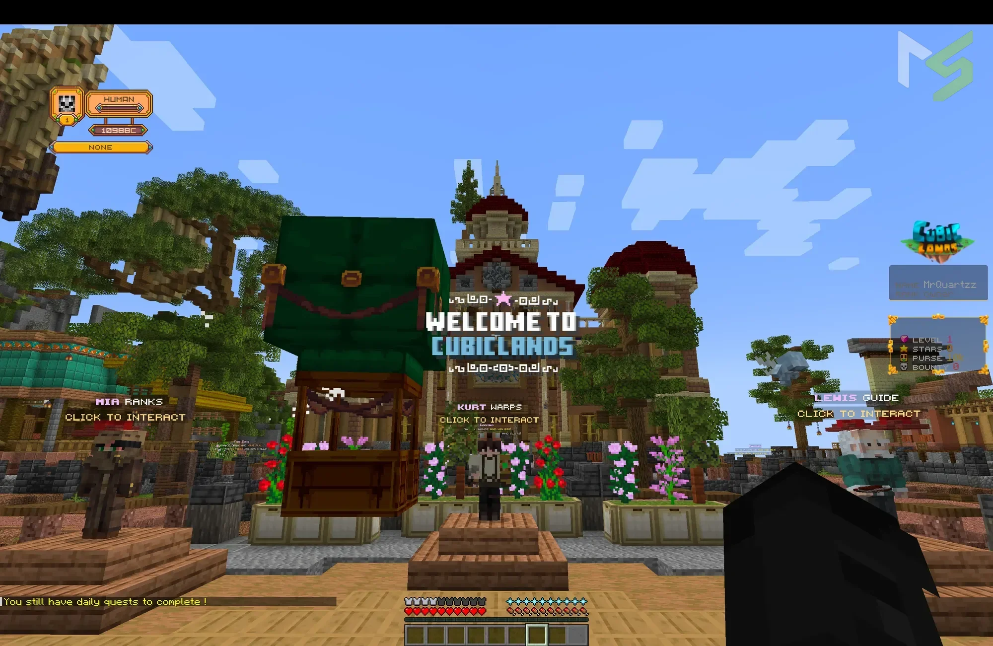 CubicLands welcome hub